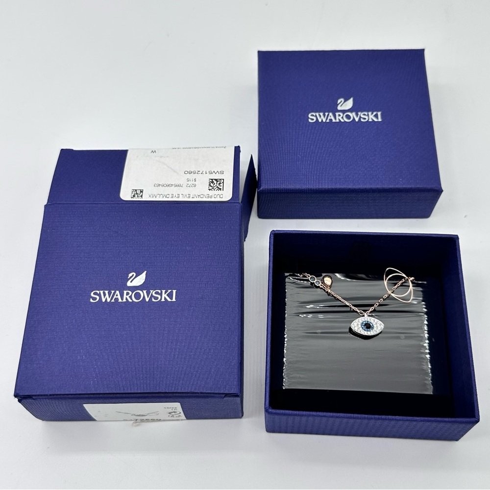 Authentic Swarovski Symbolic Evil Eye Crystal Necklace Jewelry Collection